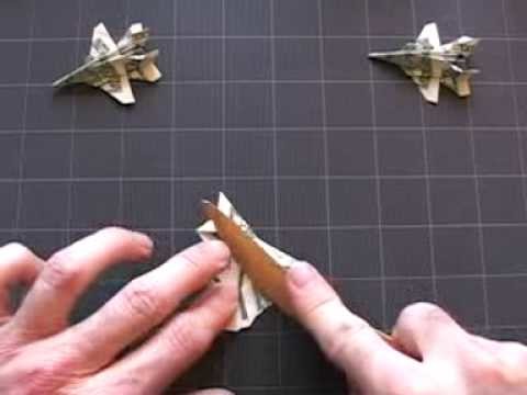 Dollar Origami F-18: Steps 4-8