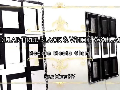 Dollar Tree Black & White Wall Art-Modern Meets Glam-Faux Mirror-CARDBOARD
