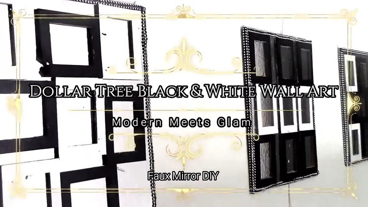 Dollar Tree Black & White Wall Art-Modern Meets Glam-Faux Mirror-CARDBOARD