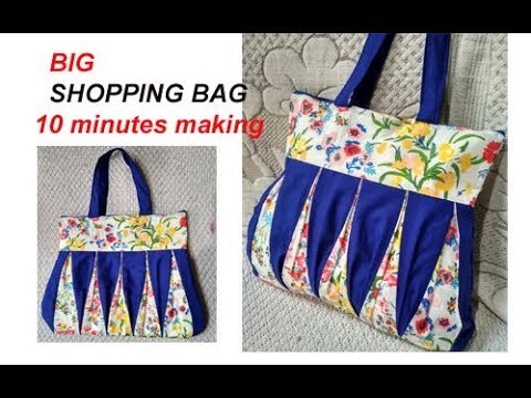 EASY. . handmade big shopping bag. lunch bag. handbag cutting and stitching in hindi.Travel Bag