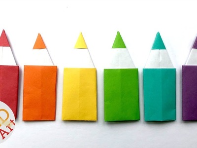 Easy Origami Pencil DIY - Paper Pencil Bookmark DIY