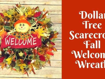 Fall Crafts: Dollar Tree Scarecrow Welcome Wreath