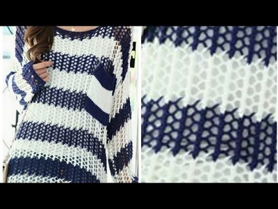 Girls jali design long loose sweater in hindi.Girls woolen top simple design:Design-178