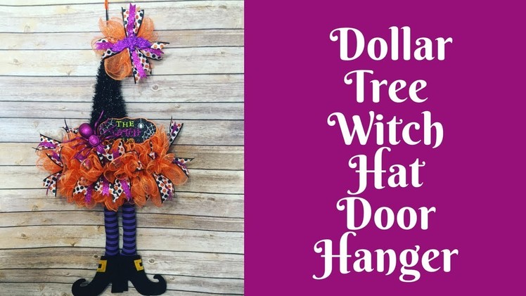 Halloween Crafts: Dollar Tree Witch Hat Door Hanger
