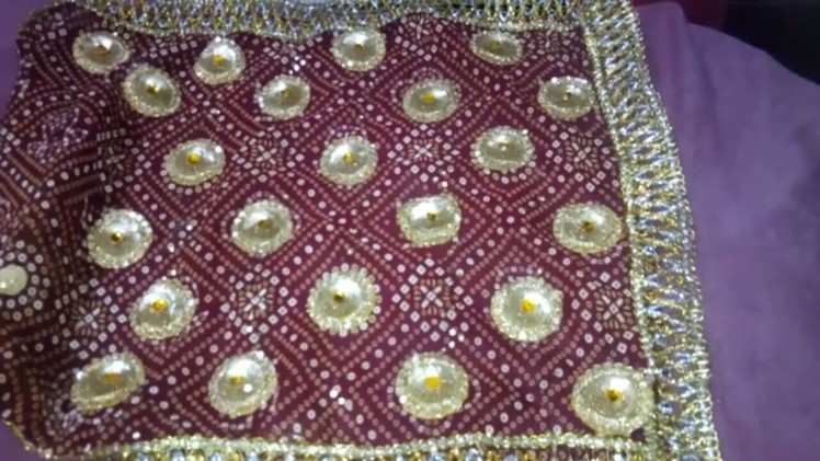 How to decorate chunri at home. DIY.Dupatta Styles.Mata ki Chowki.Chunri for Mataji