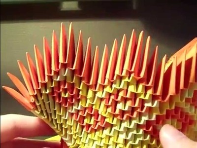 How to make a 3d origami diamond pattern peacock