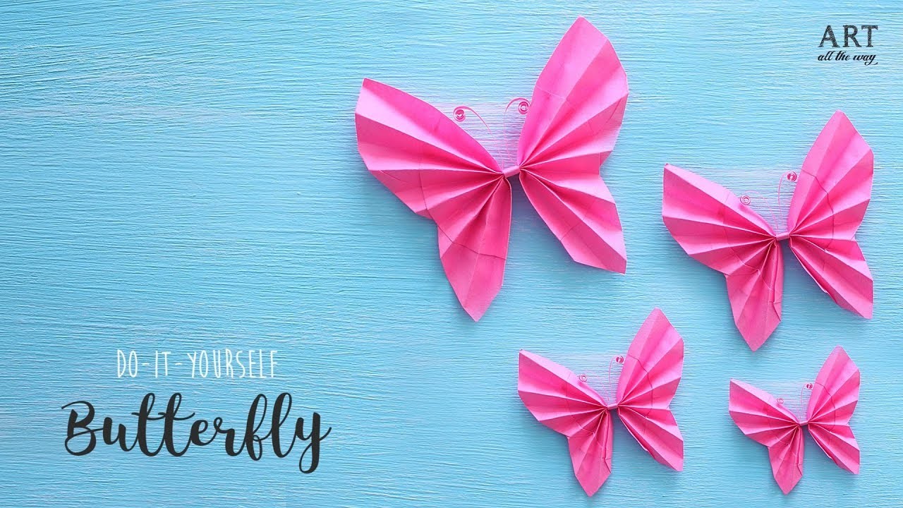 How to make a Paper Butterfly, Easy Butterflies for beginners, DIY ...