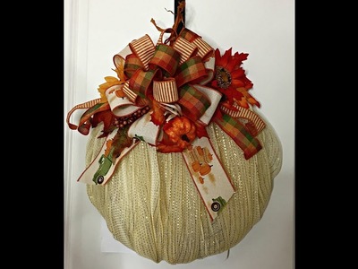 How to make a pumpkin with a Dollar Tree frame and easy bow