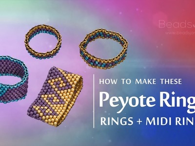 How to make this Peyote Rings | Seed Beads Rings + Midi Rings