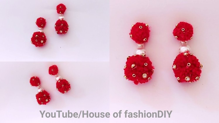 How To Make Thread Earrings.Party ware Earrings At Home. !