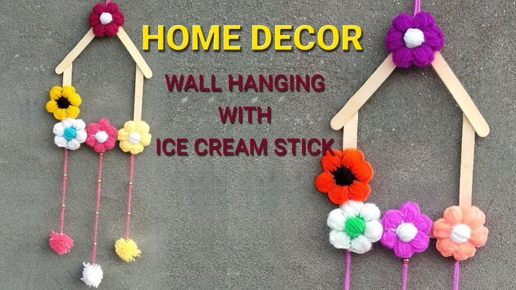 Ice cream Stick Crafts | Home Decor Make Wall Hanging With Ice cream Stick