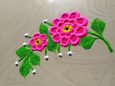 Innovative beautiful rangoli designs.rangoli designs with flowers