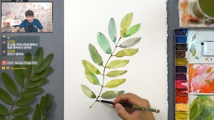 [LVL2] how to paint leaves easy in watercolor