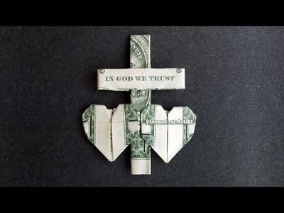 Money Origami CROSS & 2 HEARTS - Dollar Bill Art