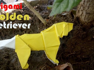 Origami golden retriever.origami dog (Satoshi Kamiya)