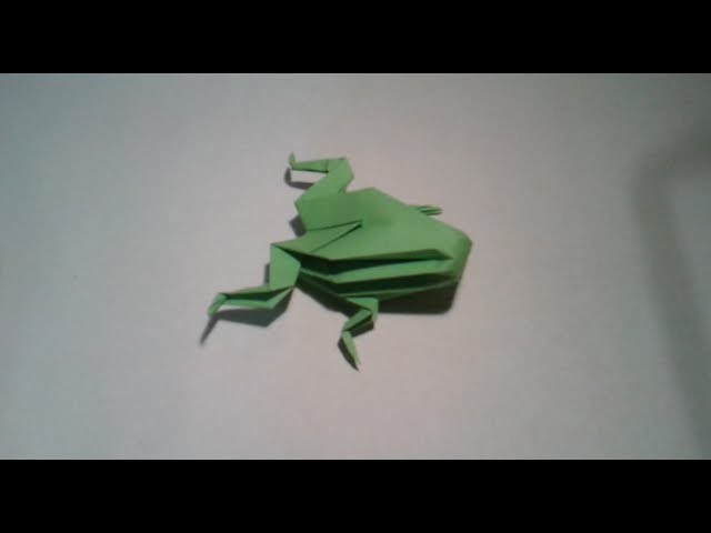Origami - How to make a origami frog (inflatable)