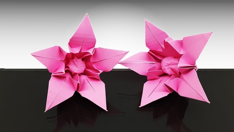Origami Lily Flower Making [Paper Flowers] - Water Lily with Paper!!!