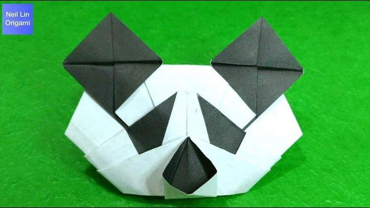 Origami Panda Tutorial (Cat-bear) 摺紙熊貓教學 Oso panda de papel #折紙熊猫 折り紙-パンダ(あたま)