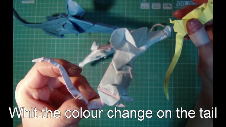 Origami tutorial rat and mouse colour change on the tail