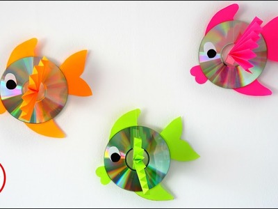 Wall hanging CD fish | Recycling ideas with CDs | Kids crafts ideas | Maison Zizou
