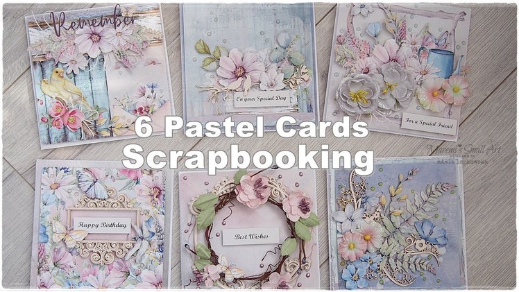 6 Pastel Scrapbooking Cards Class ♡ Maremi's Small Art ♡