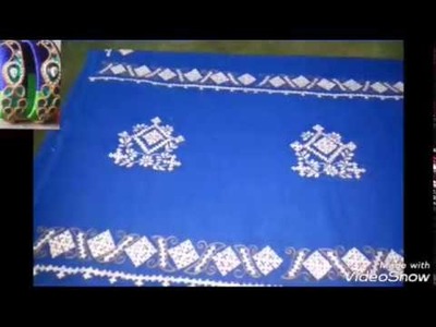 9.Kutch work saree design.simple kutch work borders.krishna arts