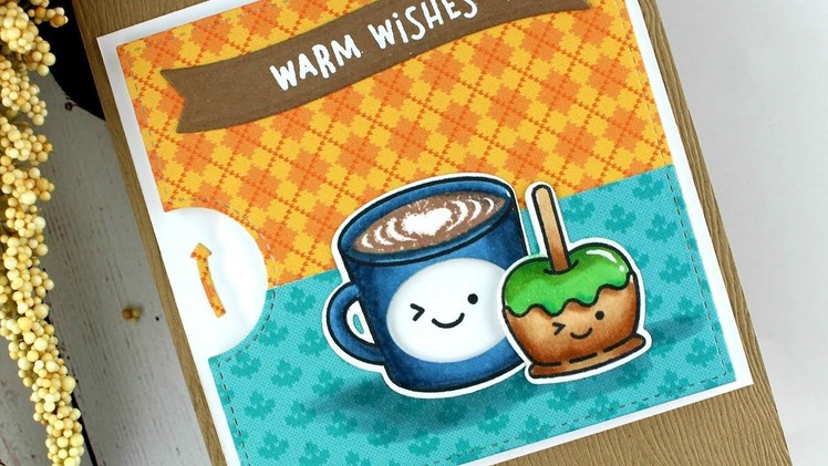 An interactive coffee-themed card