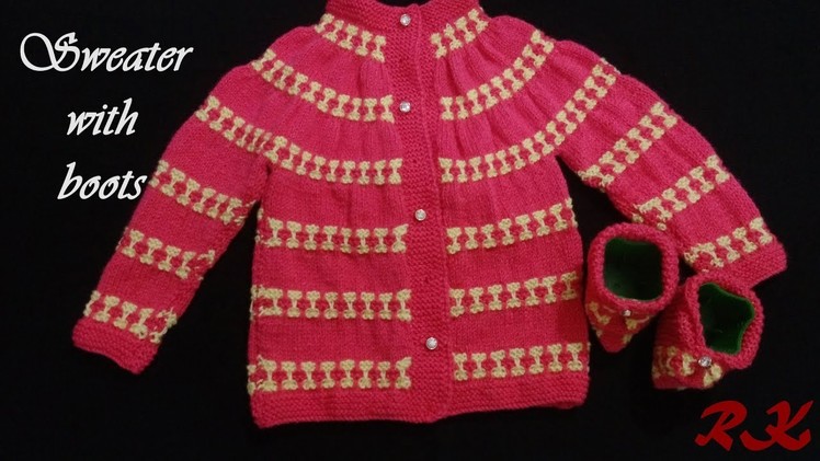 Baby Sweater with round neck and Boots