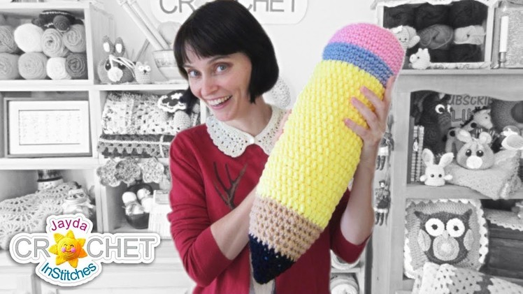 Back To School Giant Pencil Toy Pillow - Crochet Tutorial