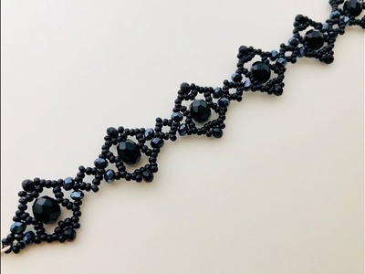 “ Black Beauty“ Beaded Bracelet.DIY Beaded Bracelet