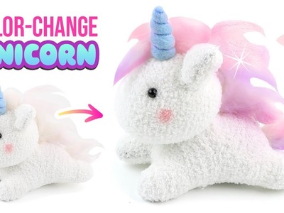 COLOR-CHANGING Unicorn Plush!! How to Make Cutest DIY Unicorn Crafts!