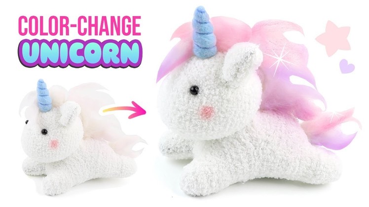 COLOR-CHANGING Unicorn Plush!! How to Make Cutest DIY Unicorn Crafts!
