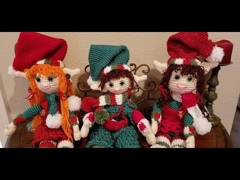 Crochet Heirloom Christmas Girl and Boy Elf Part 1