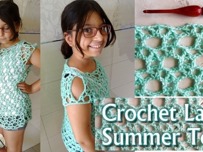 Crochet Lacy Summer Top - Right Handed Crochet Tutorial - Child Crochet