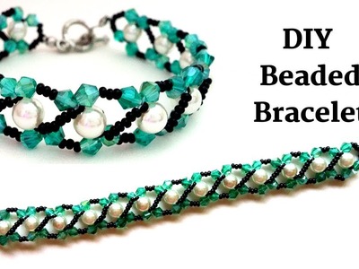 Diy beaded bracelet .Handmade beaded bracelet. Beading tutorial for beginners. Diy elegant bracelet
