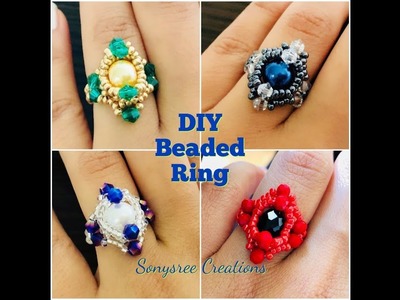 DIY Beaded Ring. Easy to make. Beaded Ring