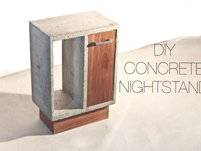 DIY Concrete and Walnut Nightstand