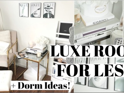 DIY DESIGNER ROOM DECOR! Dorm Hacks ( Easy & No Sew! )