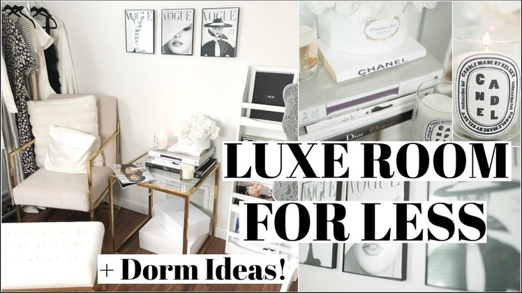 DIY DESIGNER ROOM DECOR! Dorm Hacks ( Easy & No Sew! )