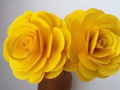 DIY: Paper Rose!!! How to Make Beautiful Yellow Rose With Colour Paper!!!