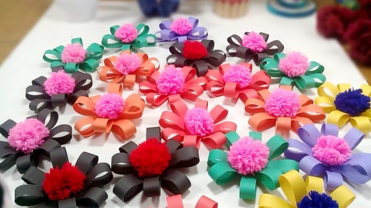 Diy wall decor with paper and wool