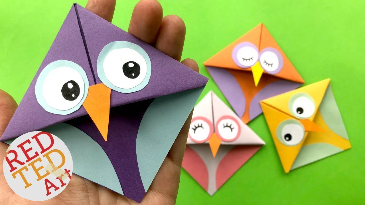 easy owl origami bookmark diy corner bookmarks owls