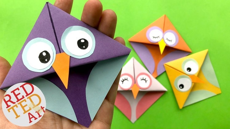 Easy Owl Origami Bookmark -  DIY Corner Bookmarks Owls