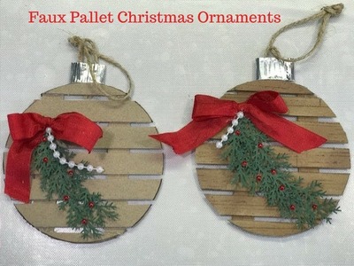 Faux Pallet Christmas Ornaments From Household Items
