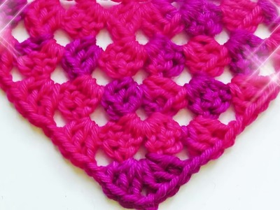 Half Granny Square shawl crochet pattern - Woolpedia®