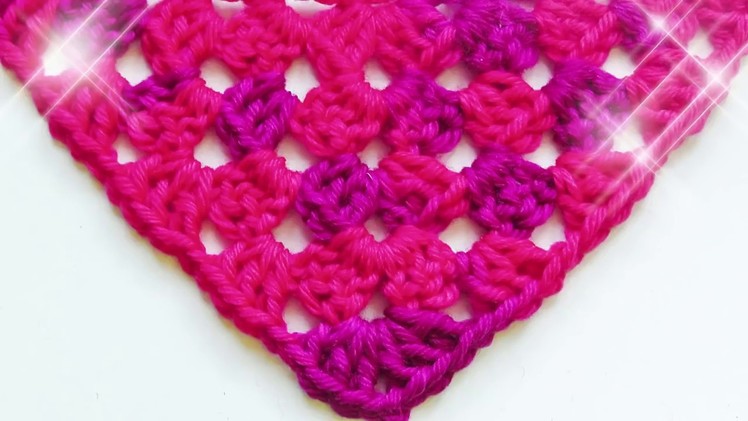 Half Granny Square shawl crochet pattern - Woolpedia®