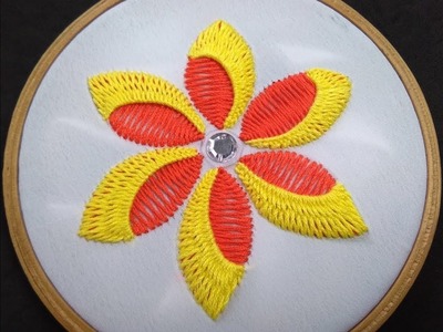 Hand Embroidery - Herringbone Stitch Flower
