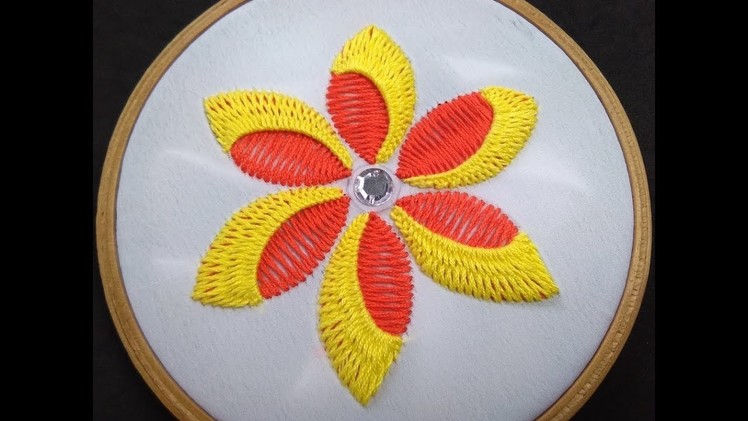 Hand Embroidery - Herringbone Stitch Flower