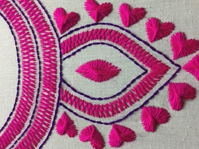 Hand embroidery neckline design by nakshi design art
