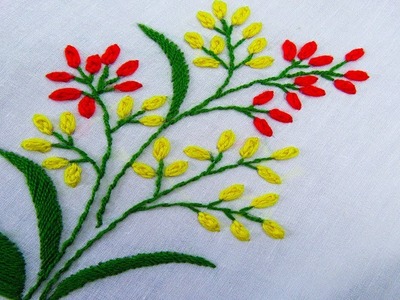 Hand Embroidery ; Oyster stitch embroidery